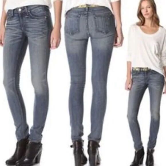 𝅺RAG & Bone Monument Wash Denim Skinny Jeans 25 - Picture 2 of 9